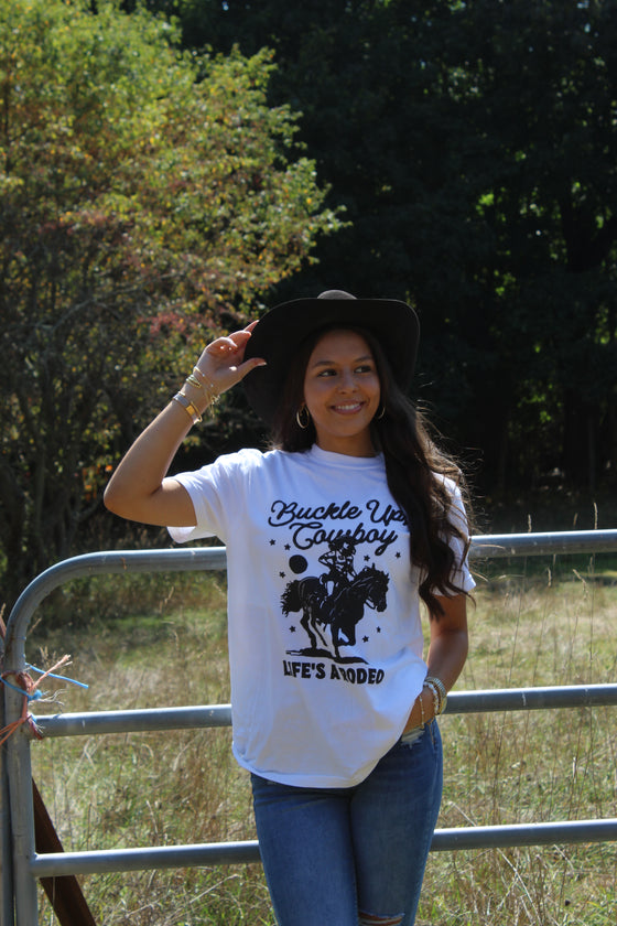 BUCKLE UP COWBOY TSHIRT