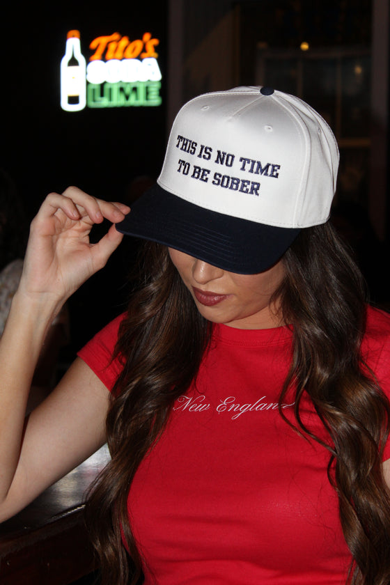 THIS IS NO TIME TO BE SOBER CANVAS TRUCKER HAT