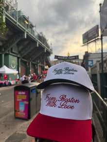  GREEN FROM BOSTON WITH LOVE TRUCKER HAT