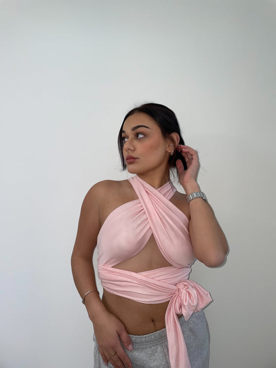 Eva MultiWrap Top- Baby Pink